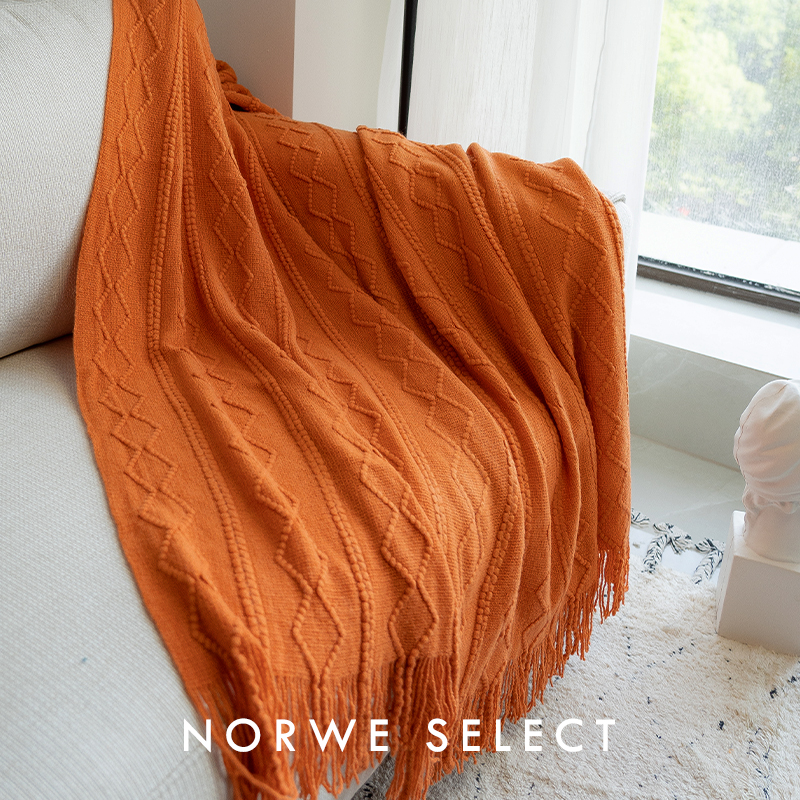 沙发毯ins风北欧针织纯色毯子空调