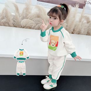巴­拉巴­拉女童春装套装2024新款儿童洋气时髦春秋卫衣小女孩韩版