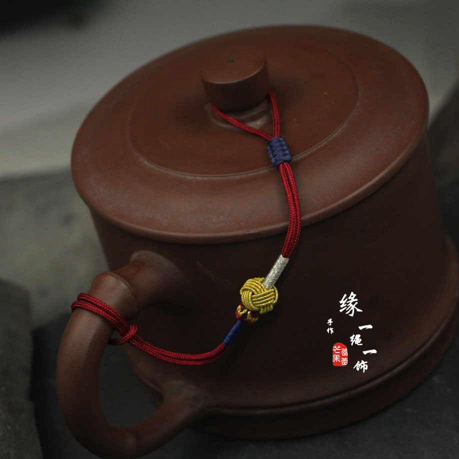 新款茶具壶绳配件原创手工编织功夫茶壶绳子紫砂壶盖茶壶茶杯绑绳