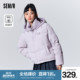 森马羽绒服女拼色连帽复古2023冬季新款时尚简约oversize轻盈外套