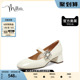 millie's妙丽2023春商场同款羊皮时尚玛丽珍粗跟女单鞋SIR16AQ3