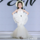 女童礼服鱼尾裙2025新款夏儿童小众高端童模走秀白色演出服蝴蝶结