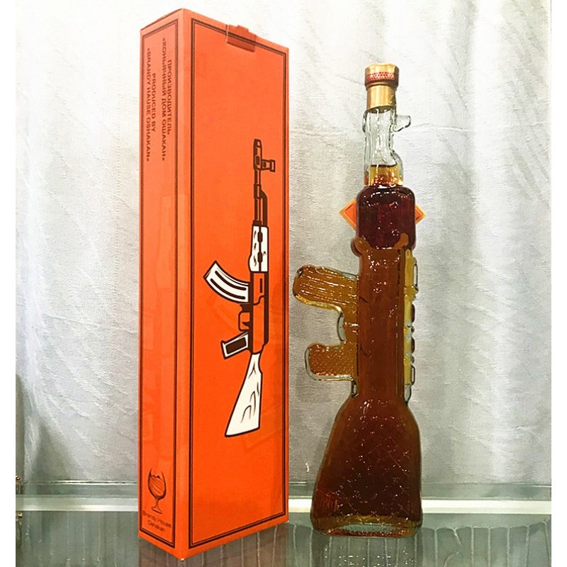 进口俄罗斯白兰地艺术酒瓶ak47冲锋枪造型洋酒伏特加白酒包邮