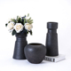 新中式现代黑色磨砂雕刻花瓶摆件插花装饰品电视柜餐桌面干花花器
