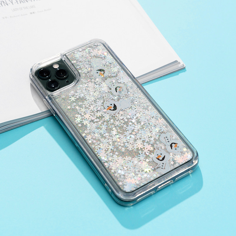 流砂手机壳_miniso/名创优品冰雪奇缘系列闪片流砂phone11/x/xs/xr
