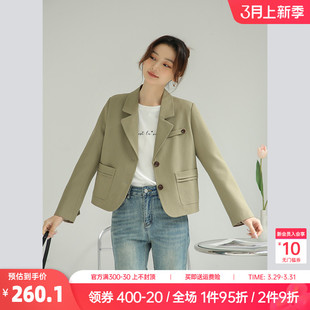 奈格薇儿小个子复古西装外套女春秋2024新款超好看休闲短款西服