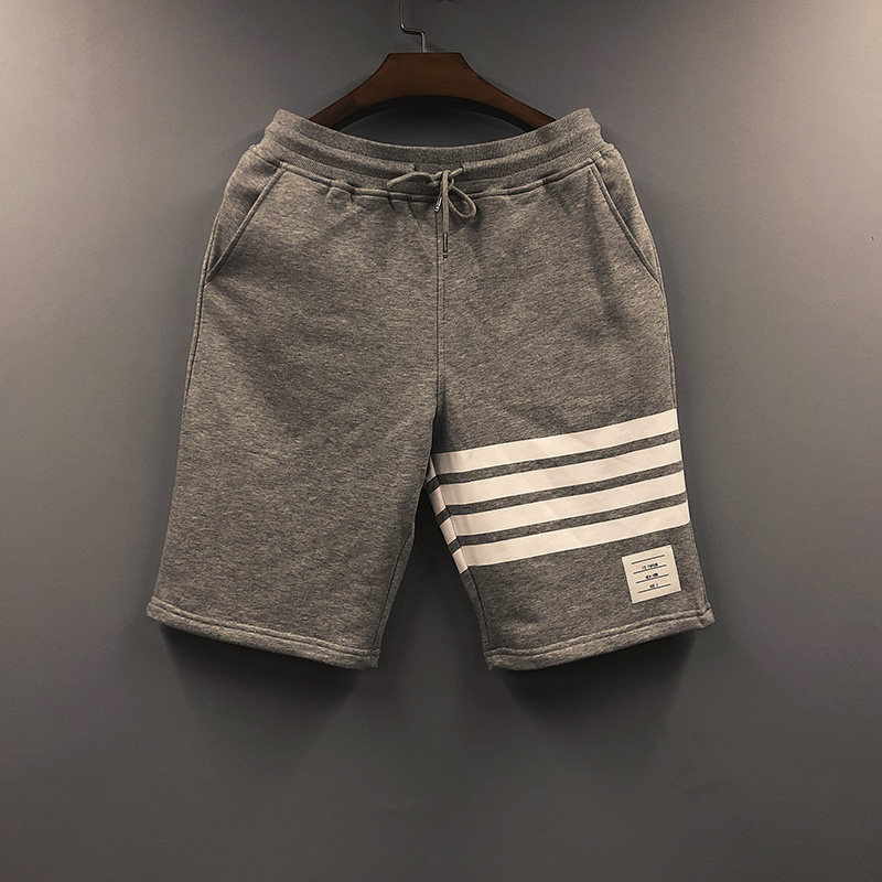 潮牌潮流tb条纹四道杠宽松男女士情侣装运动五分裤休闲裤短裤夏季