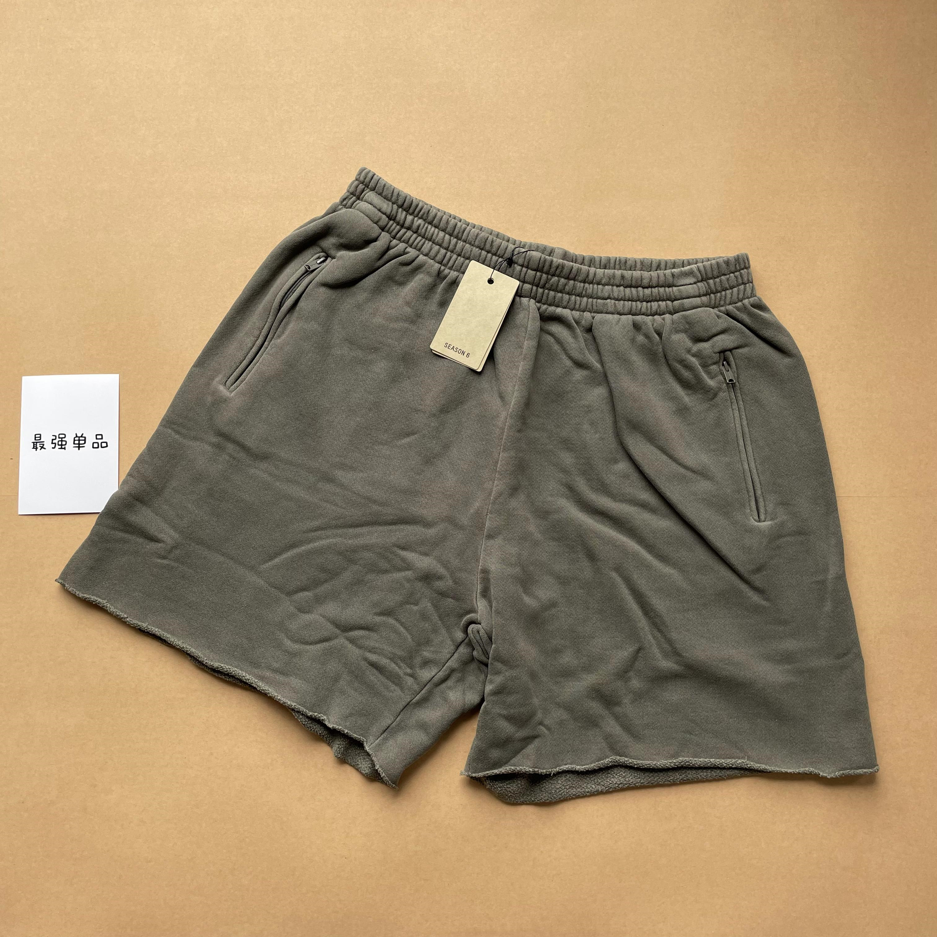 yeezy season6 侃爷椰子 经典 高街宽松 水洗做旧 休闲 短裤