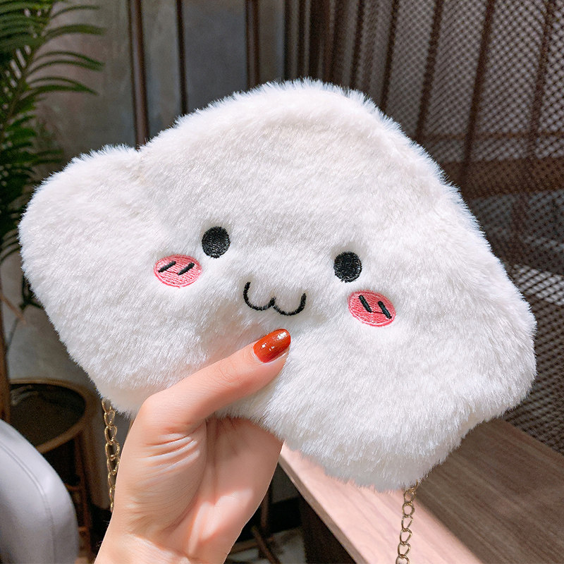 儿童包包斜挎包毛毛可爱卡通女童单肩包韩版洋气小女孩公主链条包