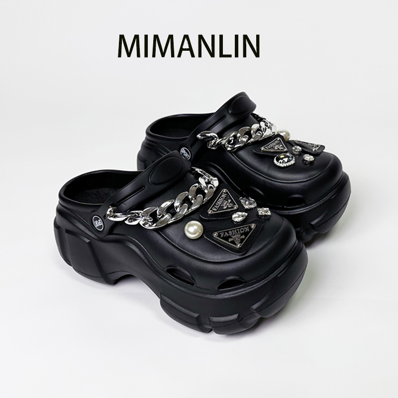 MIMANLIN增高厚底拖鞋洞洞鞋