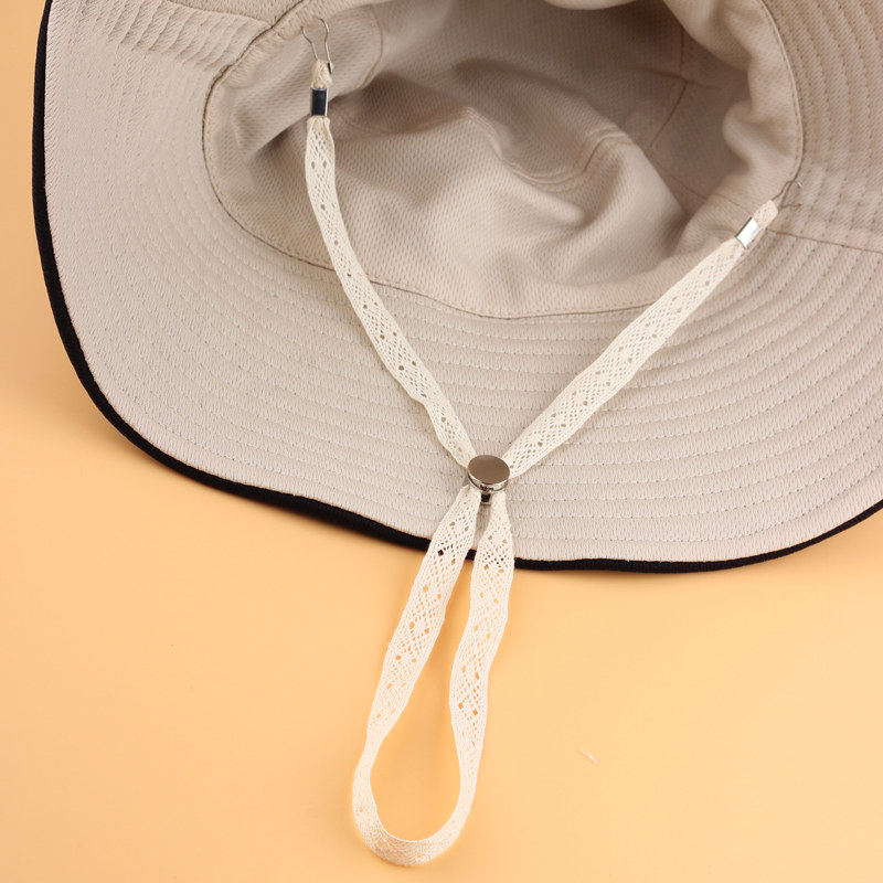 防风绳帽子专用绳带子防掉固定渔夫帽配件可拆卸绳扣蕾丝帽绳帽带