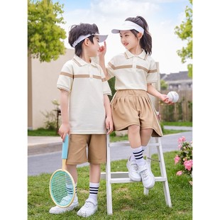 幼儿园园服夏装中小学生运动风班服套装一年级短袖夏季学院风校服