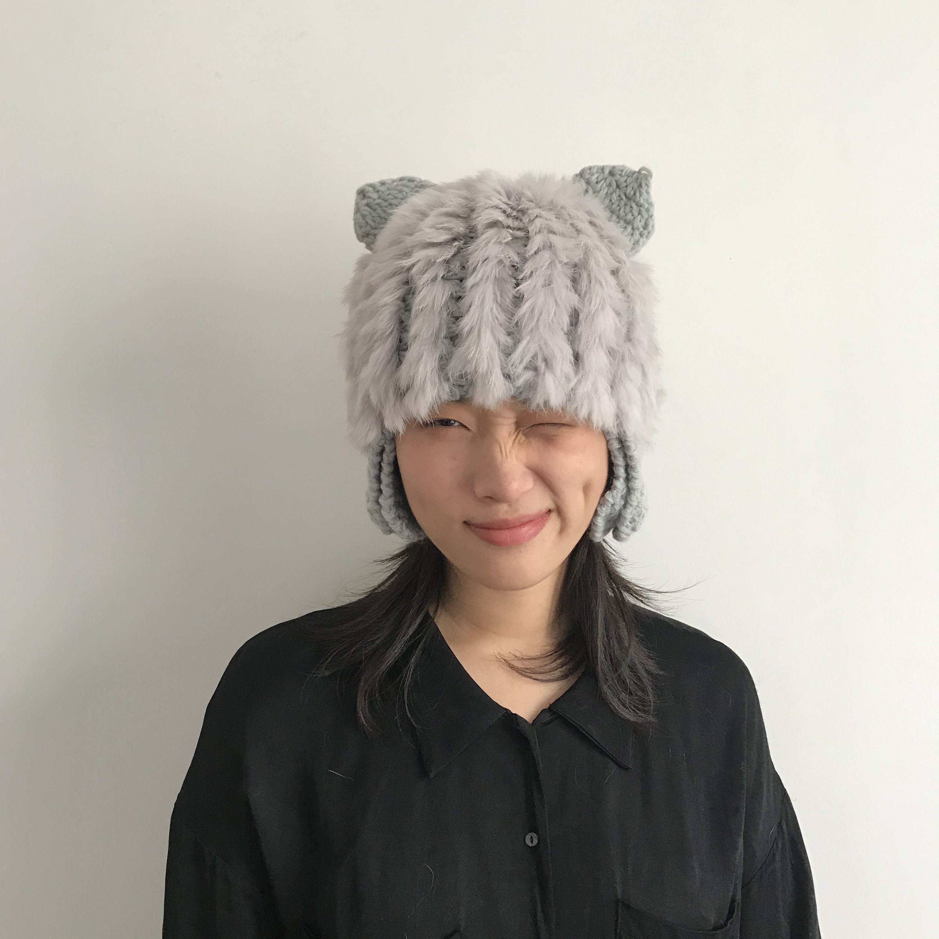 可爱毛毛羊角帽毛线帽冬季保暖可爱针织帽搞怪保护耳包头帽三环路