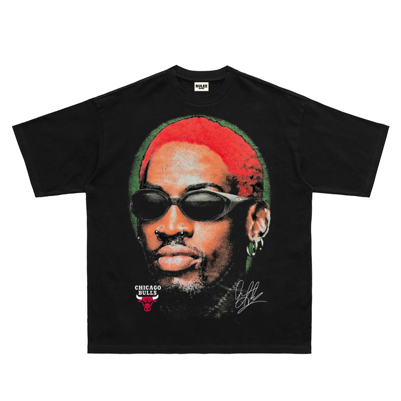 rulee rodman大虫罗德曼vintage水洗复古短袖篮球嘻哈印花t恤美式