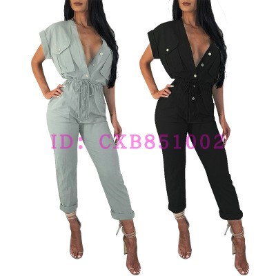 2018 woman summer jumpsuit casual sexy nine minutes long在类目 女装/女士精品, 裤子, 休闲裤中 - 来自Buy2taobao.com提供专业的淘宝代购服务