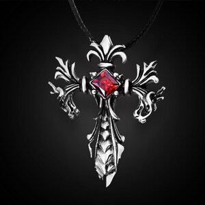 新钛钢魔鬼撒旦逆十字架吊坠项链倒十字架项链男士不锈钢高品质