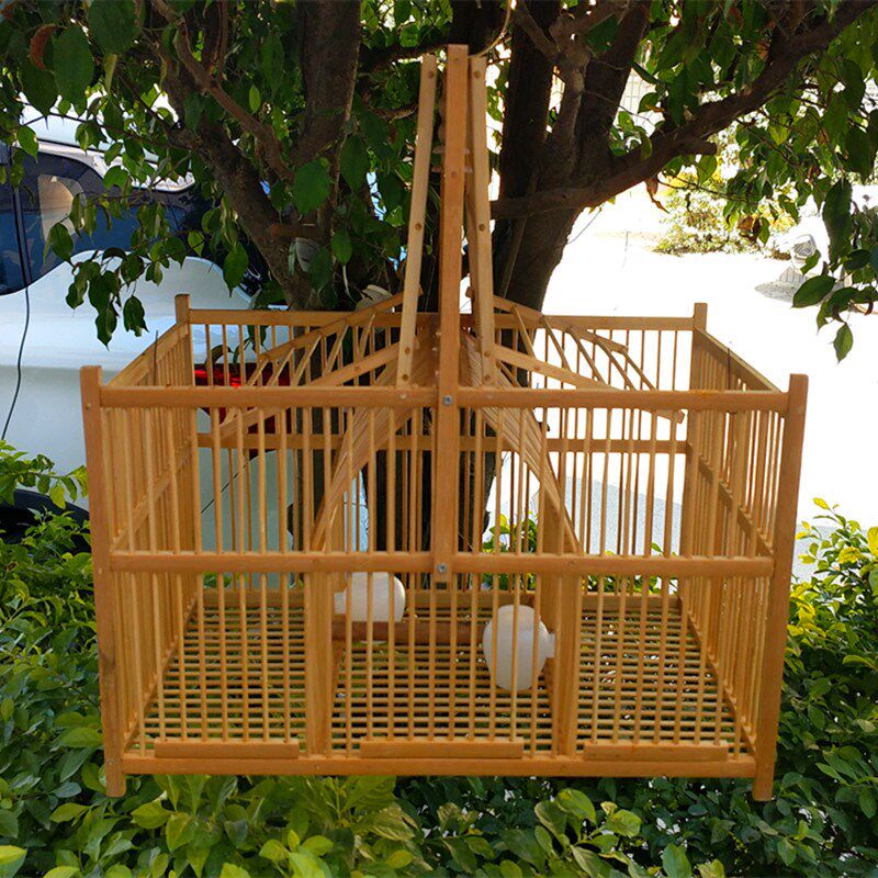 自动_新款竹制自动鸟笼蜡嘴画眉麻雀绣眼黄豆鸟打踏拍翻转笼竹制捕鱼