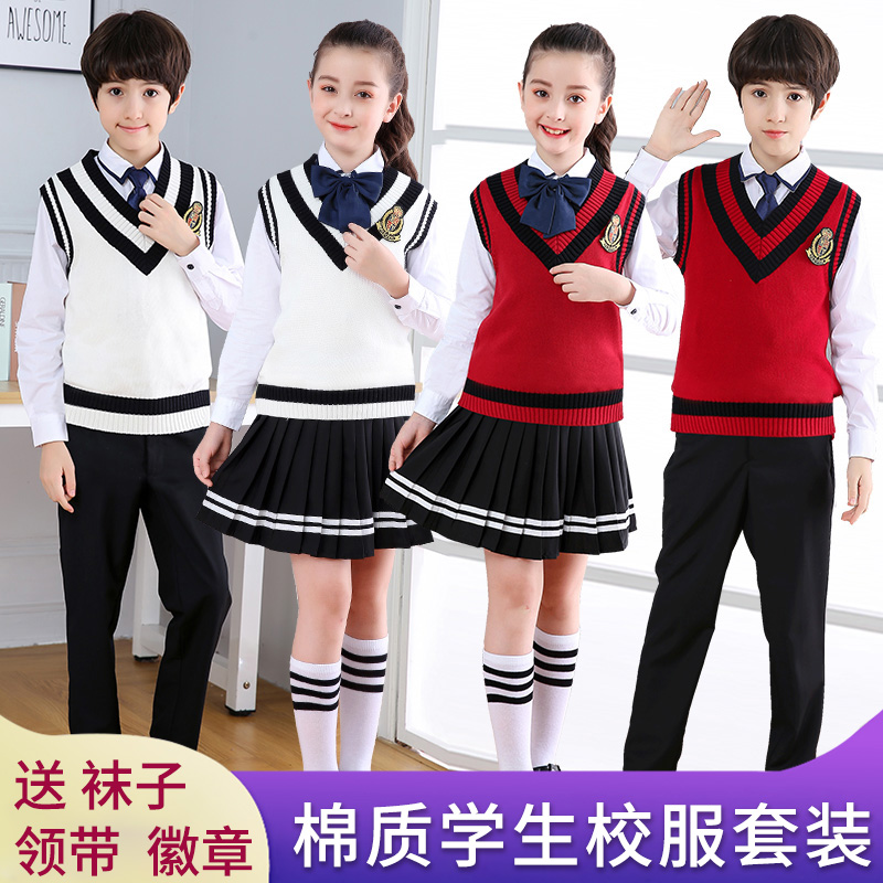 中小学生大合唱演出服装儿童诗歌朗诵英伦校服幼儿园服运动会班服