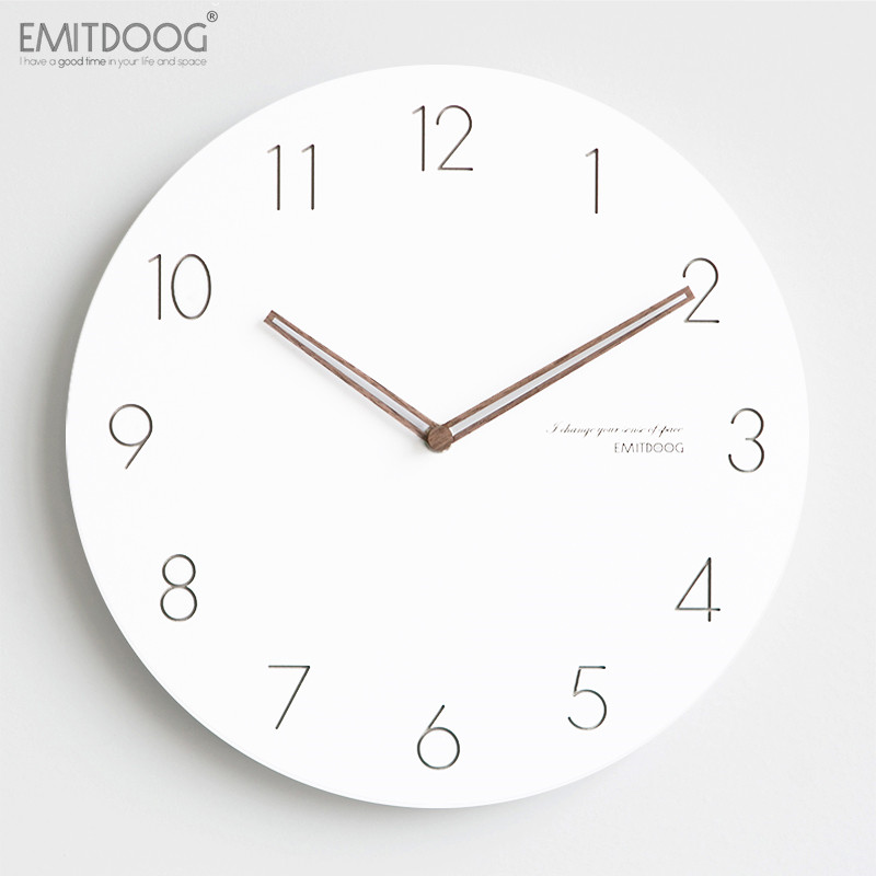 EMITDOOG钟表挂钟客厅创意现代简约北欧时钟挂墙家用卧室静音挂表