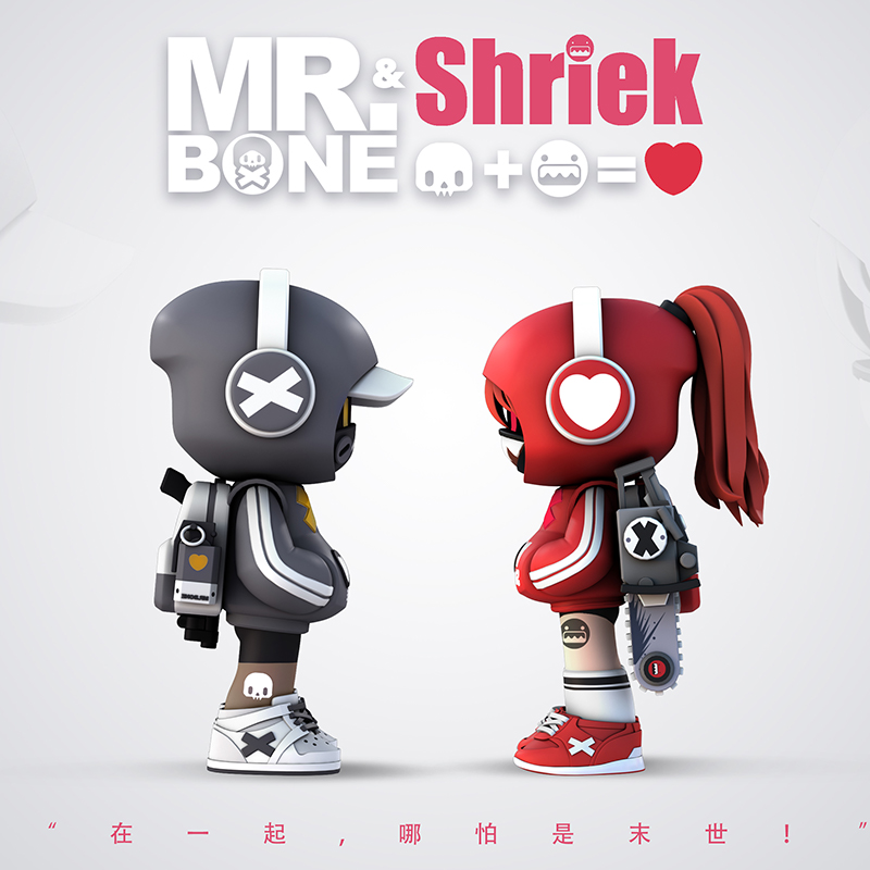 模言工社mrbone骨头先生盲盒系列情侣限量款潮玩手办2021新款女生