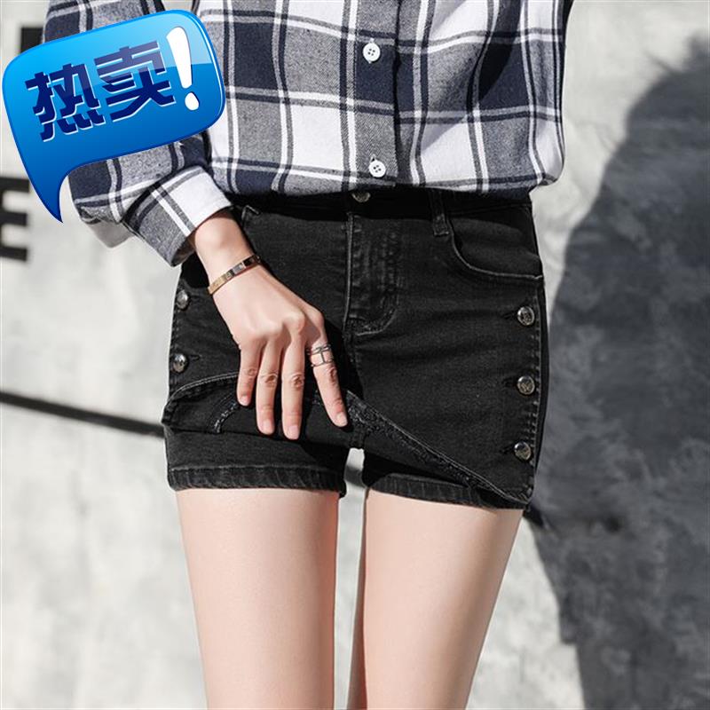 2019w夏季新款韩版浅蓝牛仔短裙弹力牛子假两件裤裙女烫钻修身短|msdalam kategori Butik wanita / wanita, seluar jeans - dari Buy2taobao.com untuk memberikan perkhidmatan ejen Taobao profesional membeli