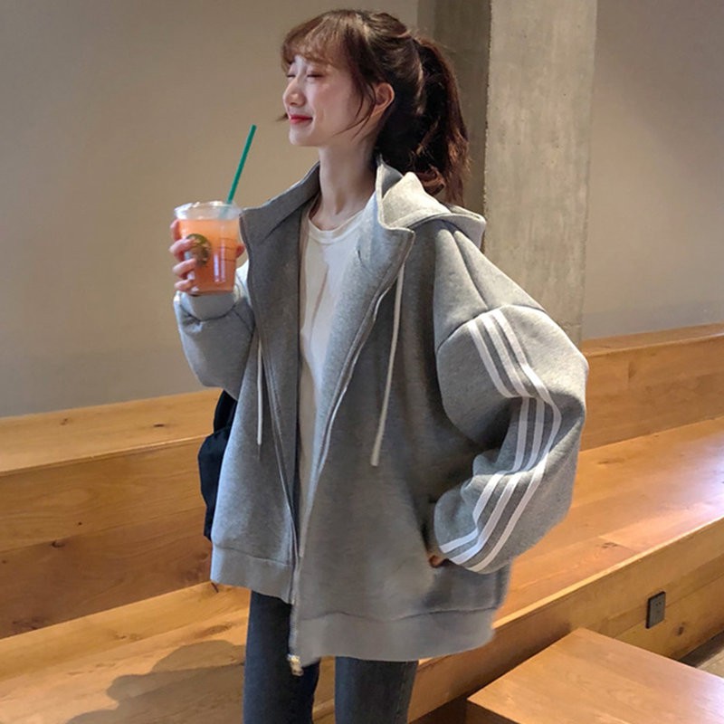 卫衣外套女秋冬百搭2020新款韩版宽松慵懒运动休闲加绒上衣潮ins