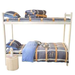 珊瑚绒学生宿舍单人三件套架子床冬季暖绒床品套件牛奶绒床单被套
