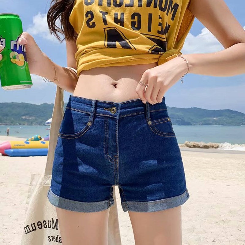 高腰薄款牛仔短裤女夏 宽松阔腿裤高弹力新款高棉有大码韩版|msdalam kategori Butik wanita / wanita, seluar jeans - dari Buy2taobao.com untuk memberikan perkhidmatan ejen Taobao profesional membeli