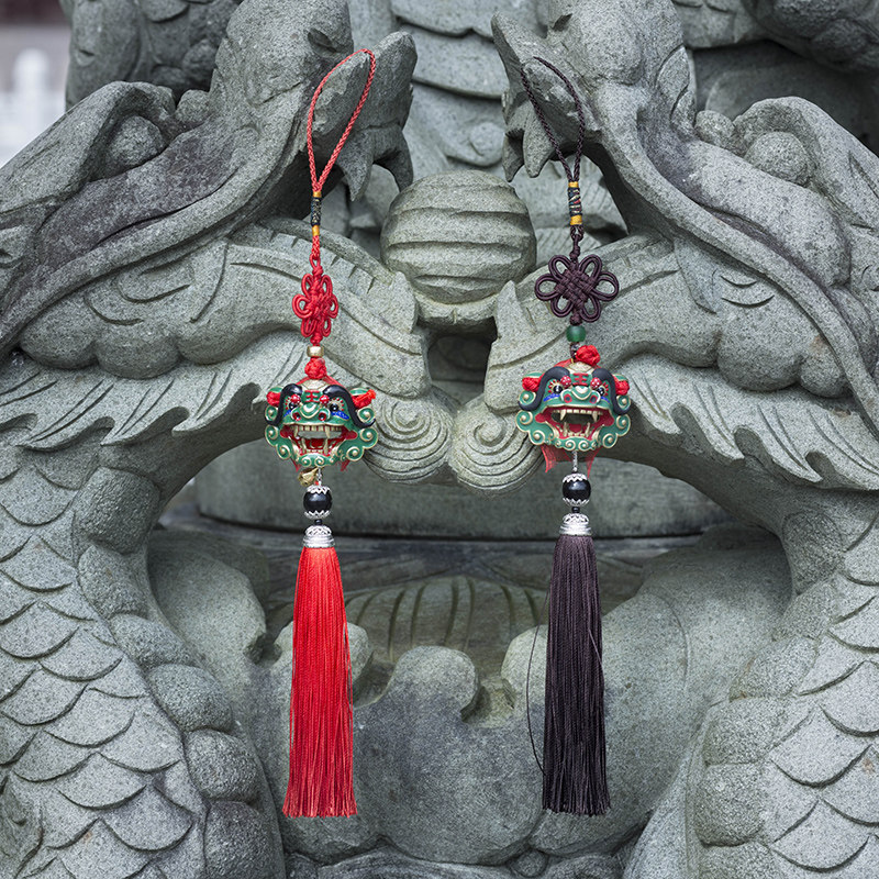 虎狮头狮猊麒麟汽车挂件纯手工潮汕虎狮舞狮醒狮