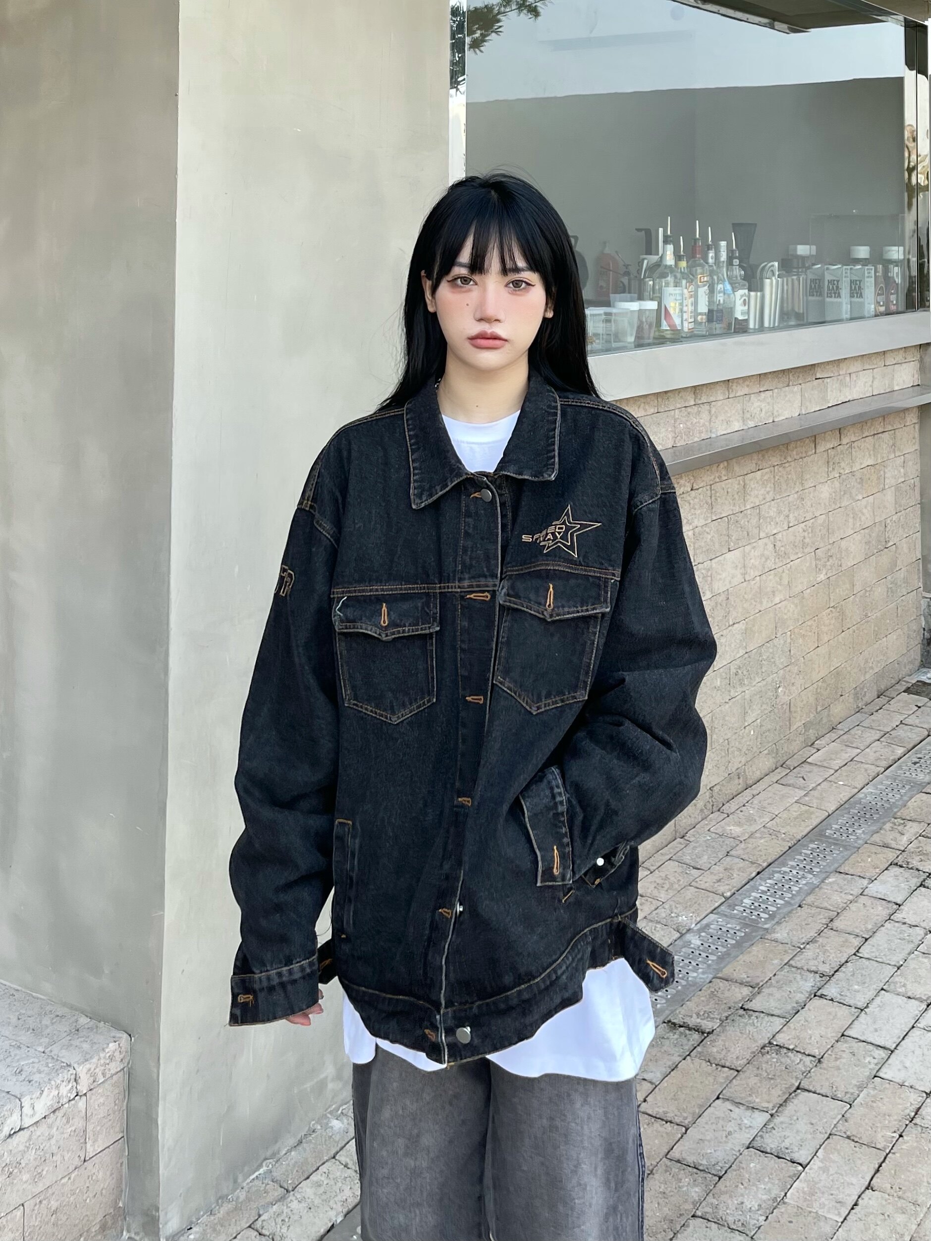 牛仔外套oversize