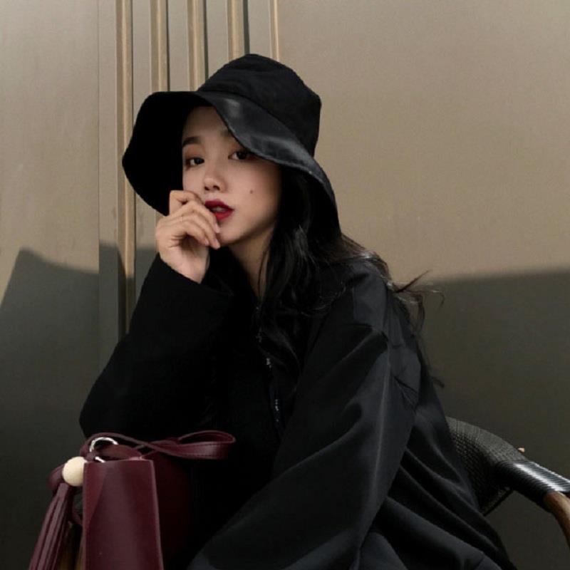 黑色渔夫帽ins韩版百搭夏天uv帽子时尚遮阳太阳帽大檐帽|msdalam kategori Aksesori/Belt kulit/Hat/Muffler, Hat - dari Buy2taobao.com untuk memberikan perkhidmatan ejen Taobao profesional membeli