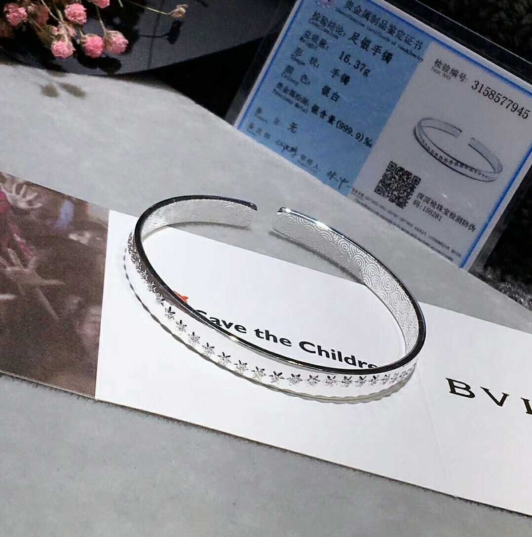 热销银手镯9999纯银 万足银女正品_s9999万纯银时尚手镯女对口光面小