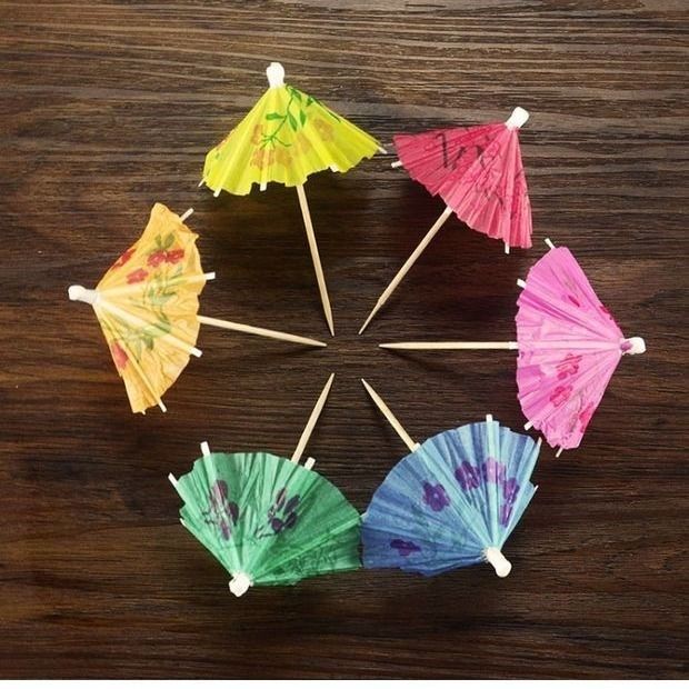 一次性小伞签花纸伞水果盘插厨师创意凉菜盘饰蛋糕鸡尾酒寿司装饰