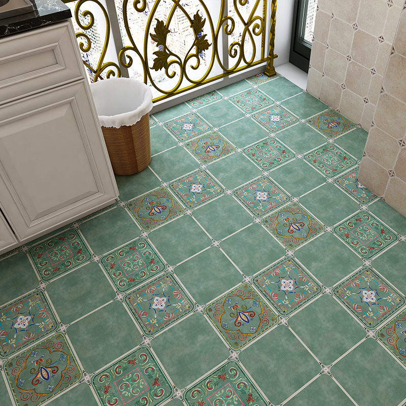 美式厨房地面防水贴纸瓷砖地砖翻新自粘地贴卫生间美边条墙贴耐磨