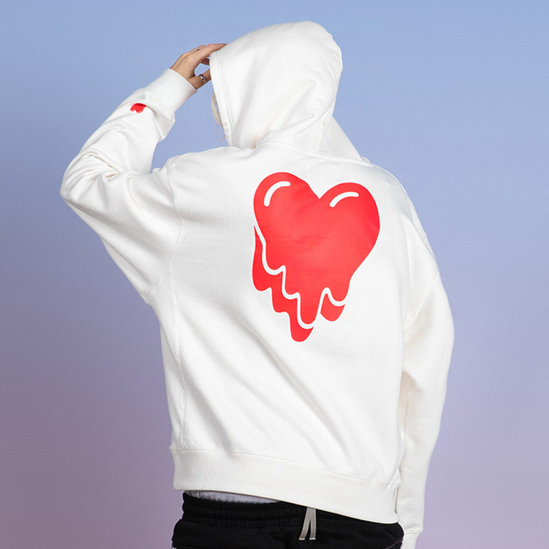 innersect潮牌 eu正品eu溶解爱心联名款情侣同款连帽卫衣男女同款