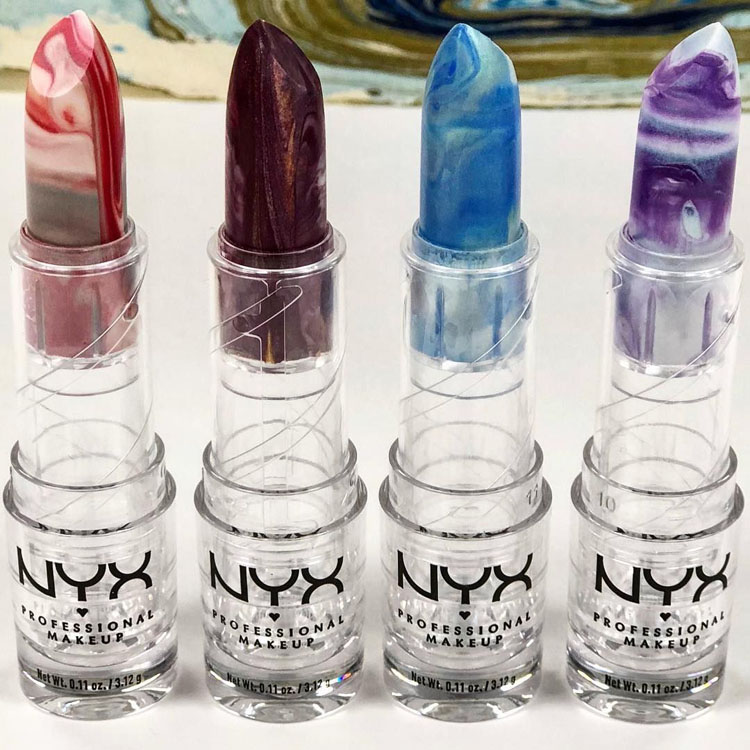 正品包邮 NYX大理石纹路双色口红唇膏梅子色万圣节FAUX MARBLE