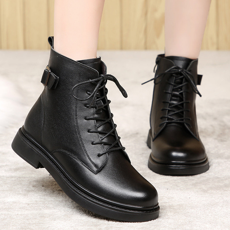 晨谜旗舰店的优惠券大全—马丁靴女2021年新款真皮软底短靴时尚百搭