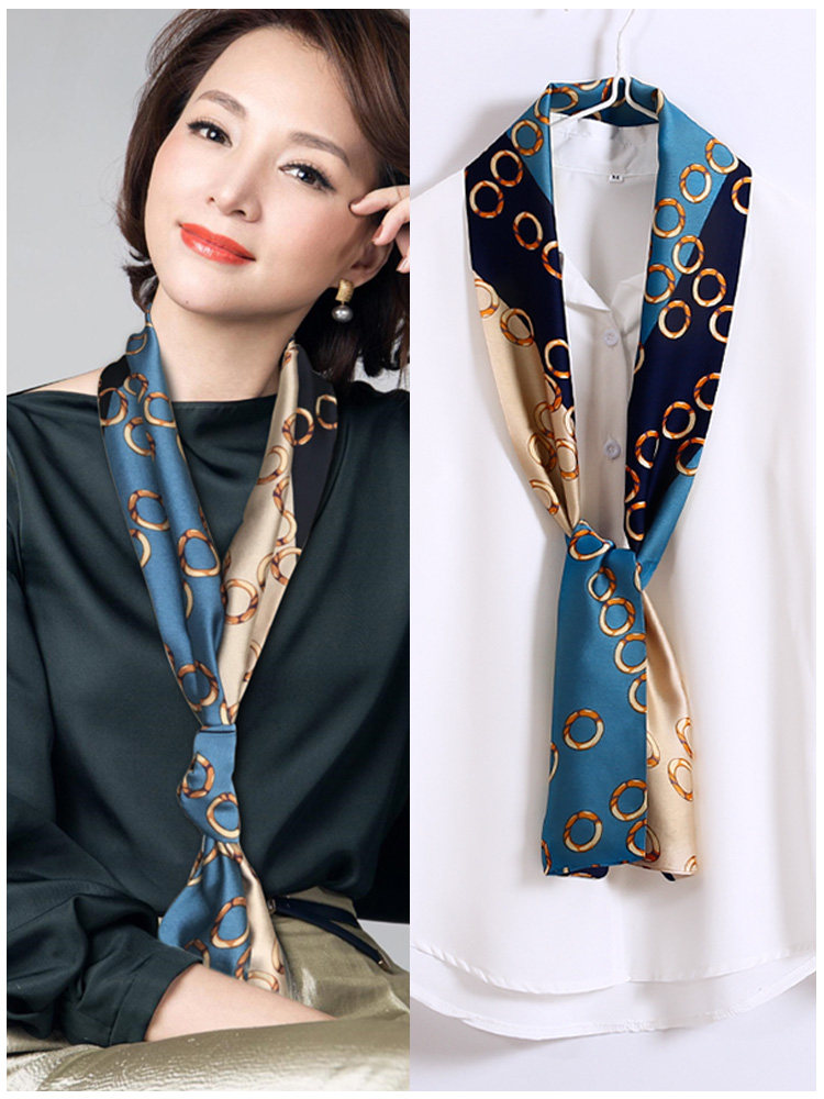 丝巾女长条网红韩国长款小方巾春秋百