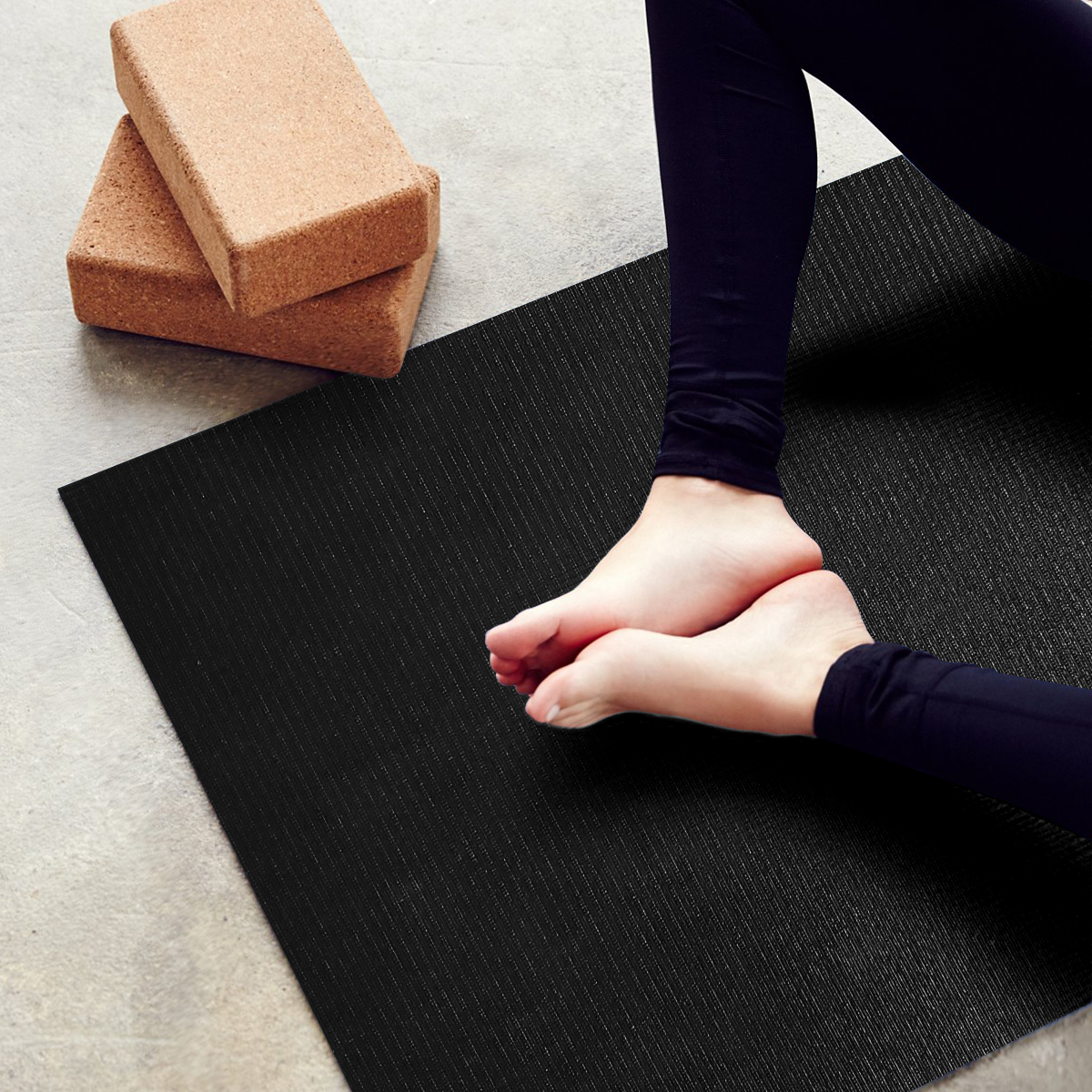 锻炼垫子健身垫男_grom瑜伽垫男士健身防滑高密度家用黑色减震静音馆