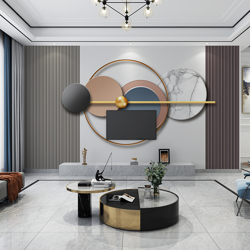 现代简约几何造型电视背景墙壁布无缝轻奢卧室墙纸8d客厅沙发墙布