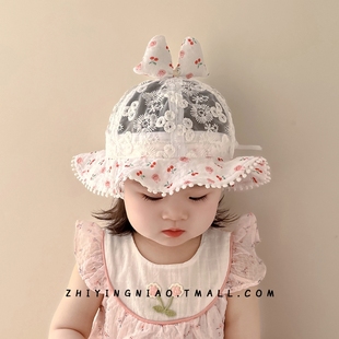 小月龄宝宝帽子夏季遮阳男宝女宝夏天外出薄款婴儿防晒透气渔夫帽