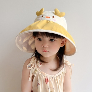 婴儿防晒帽婴幼儿帽子夏季空顶帽小月龄太阳帽男女宝宝遮阳鸭舌帽