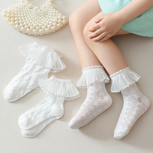 儿童袜子女女童春夏季透气吸汗薄款纯棉袜新生婴幼儿无骨宝宝短袜