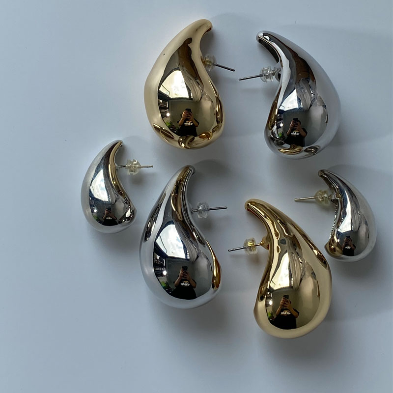 bv大号水滴耳环小众设计超夸张欧美风金属高质感个性李静同款耳饰