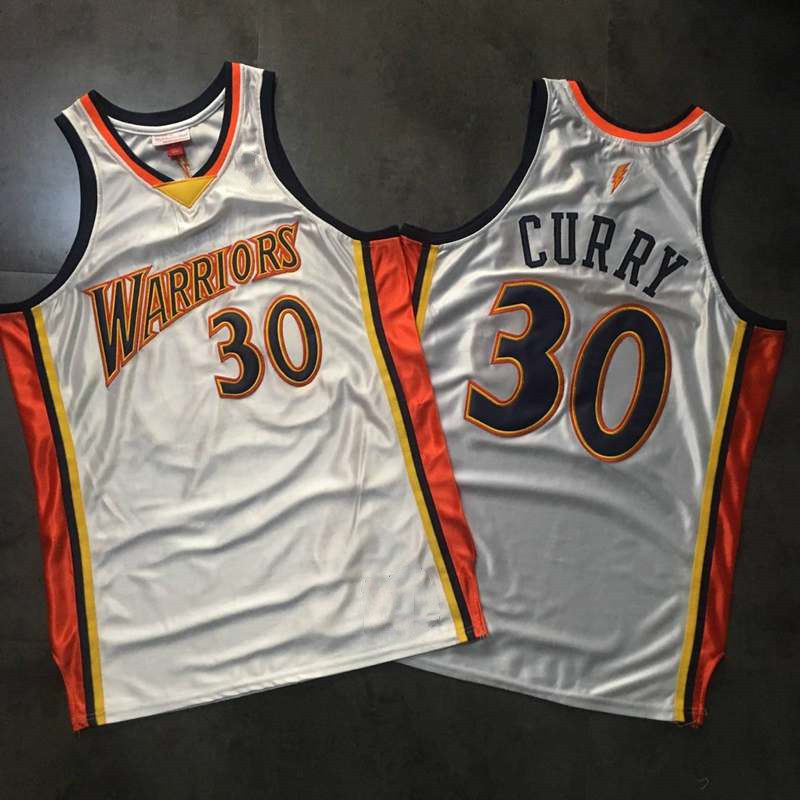 库里30号白色丝光棉裤子复古刺绣球衣篮球服运动服背心上衣夏季休