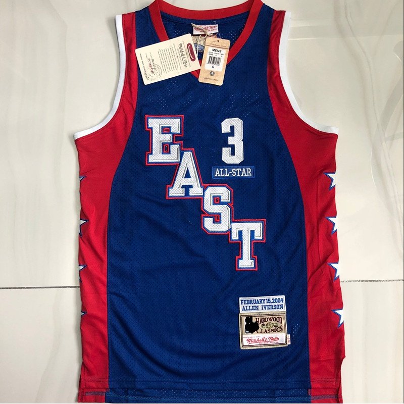 04全明星艾弗森复古刺绣球衣篮球服运动服背心上衣夏季休闲网眼