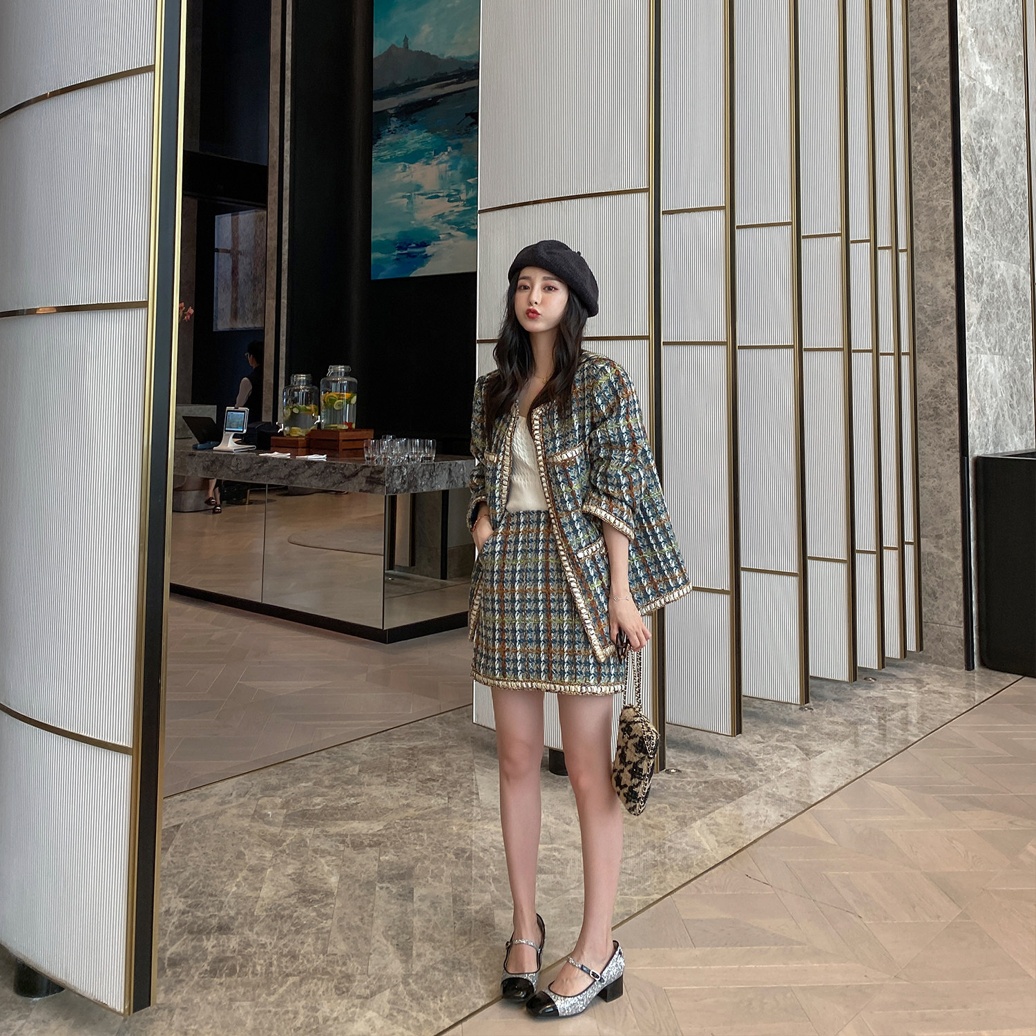 热销冬季套装女时尚 气质 三件套_徐琳mini名媛气质冬季网红小香风