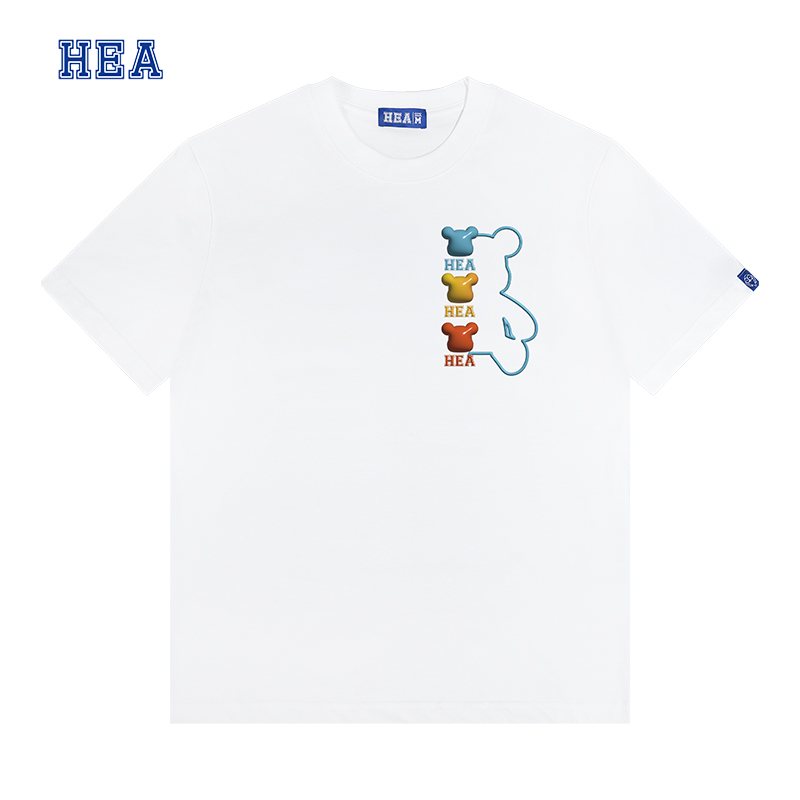 【HEA】国潮夏季新款宽松休闲街头可爱小熊印花男女同装T恤短袖