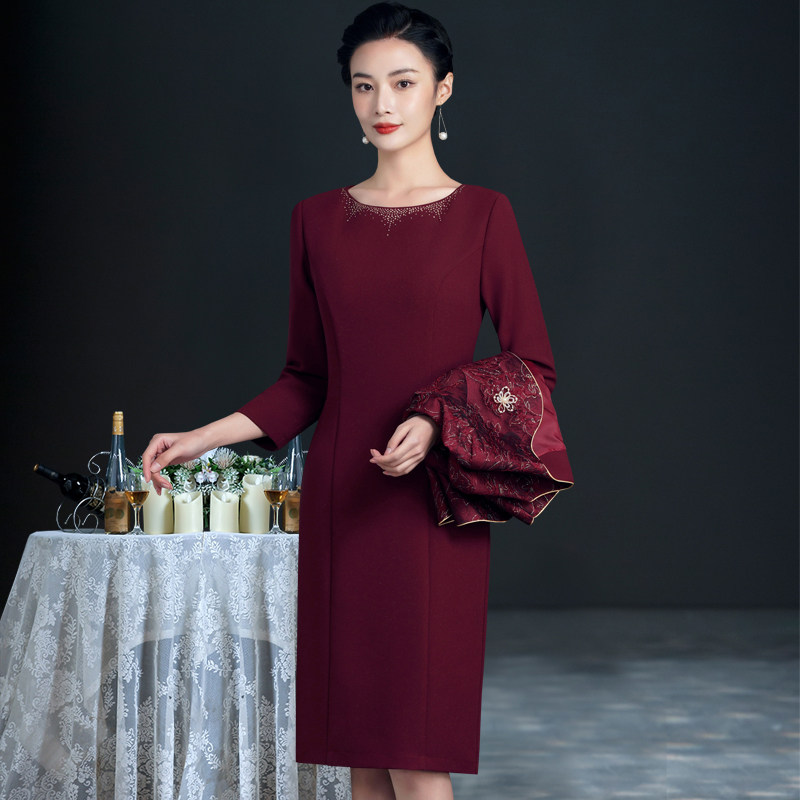端庄大气婚礼妈妈礼服两件套连衣裙春喜婆婆婚宴装结婚时尚套装裙