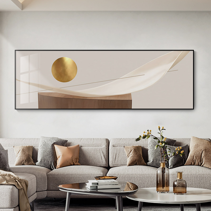 客厅装饰画现代简约沙发背景墙轻奢挂画卧室床头抽象横版壁画